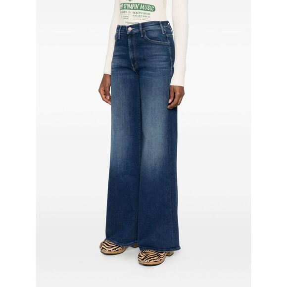 MOTHER Wide Leg Cropped Jeans Women BLUE Pants - Picture 2 of 5